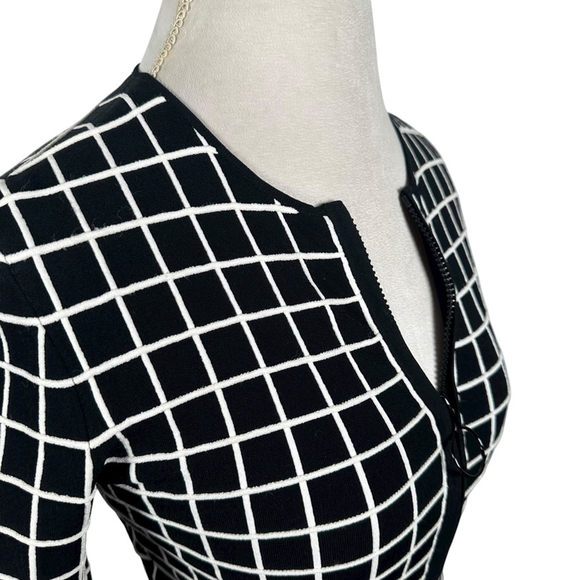 Akris Punto Grid Jacquard Zip Up Jacket Crop Long Sleeves Black Size US 4 FR 36 - Picture 8 of 13
